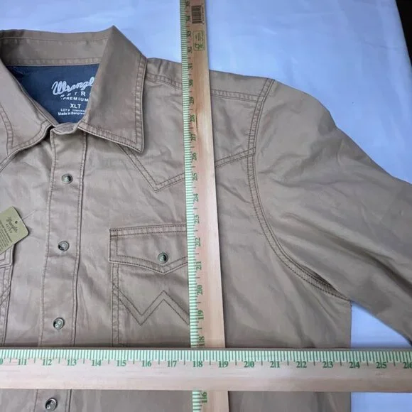 NWT Wrangler Retro Premium Brown Pearl Snap Shirt Mens XLT Western Cowboy Rodeo - Picture 3 of 6